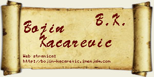 Bojin Kačarević vizit kartica